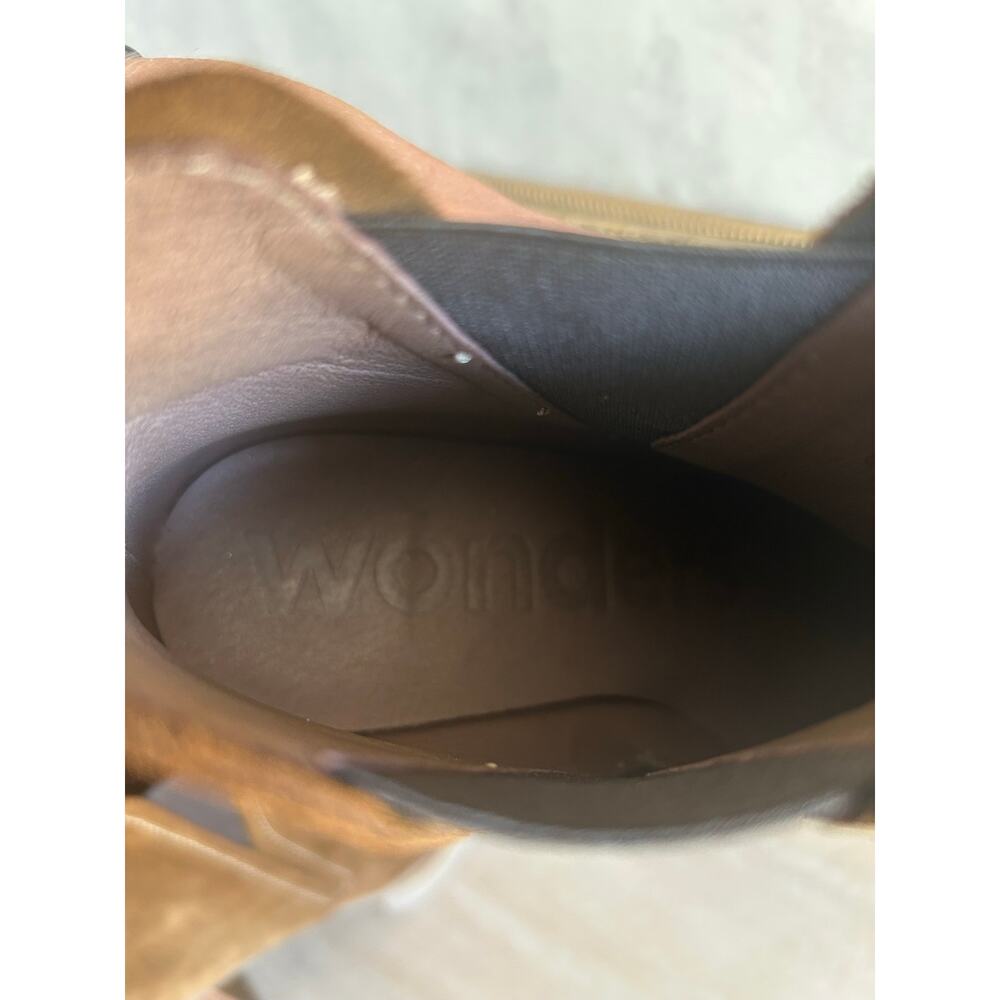 Wonders Y2K inspired brown suede platform boots, BoHo block, heel size 36 - Picture 8 of 10